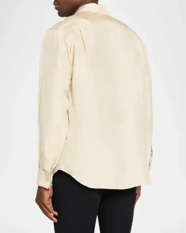 Burberry Men's Henry Silk French-Cuff Sport Shirt | Thumbnail 3