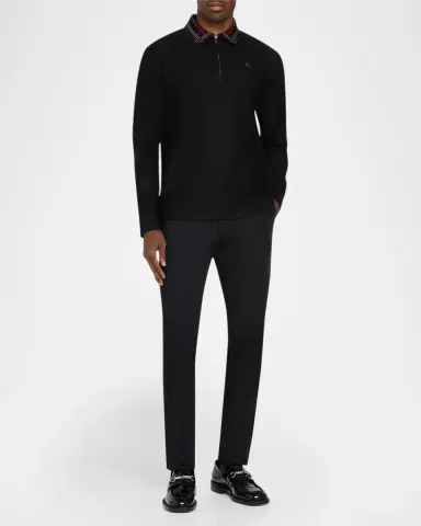 Burberry Men's Pelham Half-Zip Polo Sweater | Thumbnail 2 Burberry Men's Pelham Half-Zip Polo Sweater | Thumbnail 2