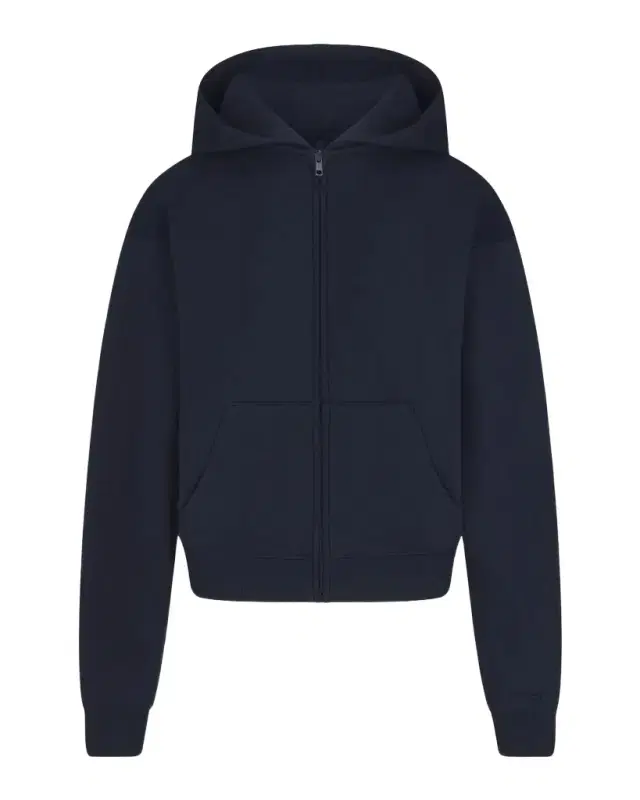 Skims Classic Zip-Up Cotton Fleece Hoodie