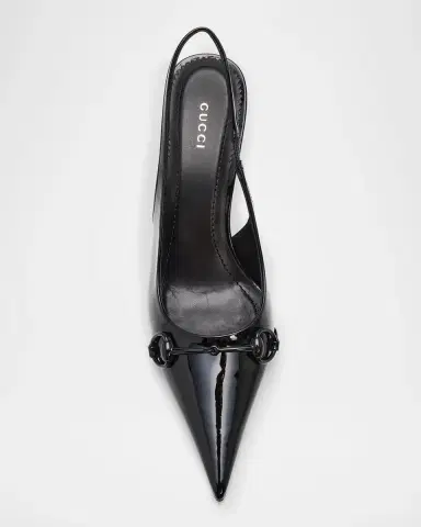 Gucci 80mm Donna Patent Leather Slingback Pumps | Thumbnail 6 Gucci 80mm Donna Patent Leather Slingback Pumps | Thumbnail 6