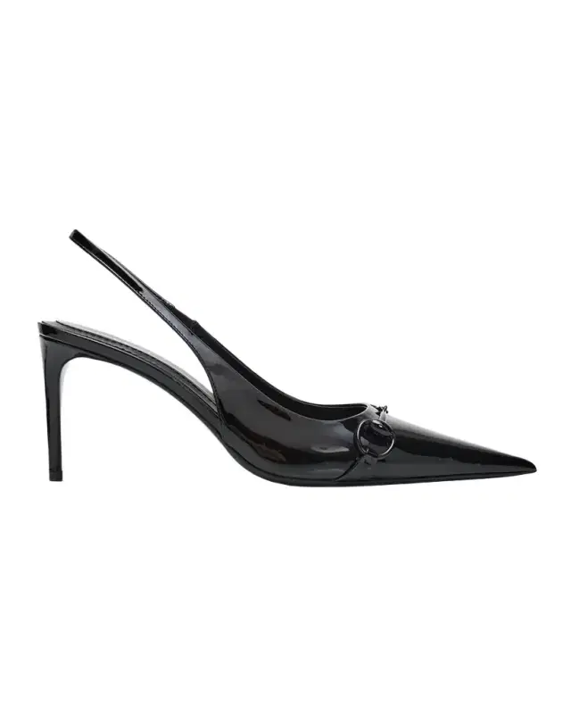 Gucci 80mm Donna Patent Leather Slingback Pumps
