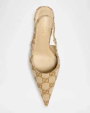 Gucci Donna 80MM Embellished GG Slingback Pumps | Thumbnail 4 Gucci Donna 80MM Embellished GG Slingback Pumps | Thumbnail 4
