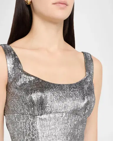 Roland Mouret Off-The-Shoulder Metallic Textured Jacquard Midi Dress | Thumbnail 5 Roland Mouret Off-The-Shoulder Metallic Textured Jacquard Midi Dress | Thumbnail 5