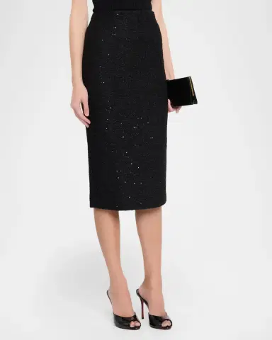 Roland Mouret Sequin Boucle Midi Pencil Skirt | Thumbnail 4