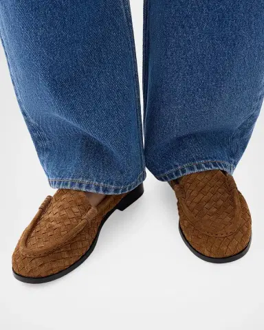 Bottega Veneta Silenzio Intrecciato Supple Suede Loafers | Thumbnail 2 Bottega Veneta Silenzio Intrecciato Supple Suede Loafers | Thumbnail 2