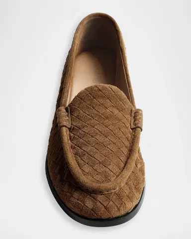 Bottega Veneta Silenzio Intrecciato Supple Suede Loafers | Thumbnail 4 Bottega Veneta Silenzio Intrecciato Supple Suede Loafers | Thumbnail 4