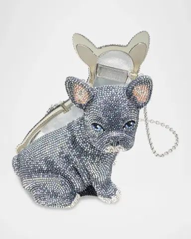 Judith Leiber Couture French Bulldog Louie Crystal Clutch Bag | Thumbnail 2