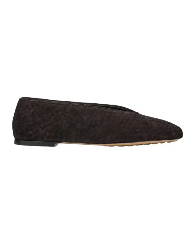 Rosa Intrecciato Suede Ballerina Flats