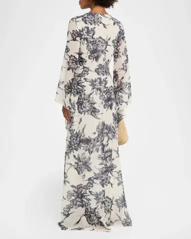 Chiara Boni La Petite Robe Pawel Twist-Front Floral Gown | Thumbnail 2 Chiara Boni La Petite Robe Pawel Twist-Front Floral Gown | Thumbnail 2