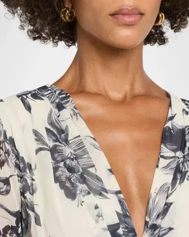 Chiara Boni La Petite Robe Pawel Twist-Front Floral Gown | Thumbnail 5 Chiara Boni La Petite Robe Pawel Twist-Front Floral Gown | Thumbnail 5