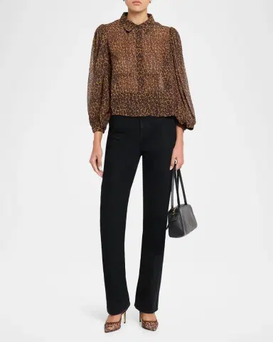 Frame The Silk Prairie Leopard Blouse | Thumbnail 2 Frame The Silk Prairie Leopard Blouse | Thumbnail 2