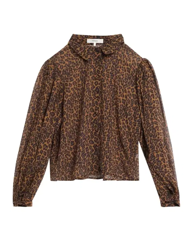 Frame The Silk Prairie Leopard Blouse