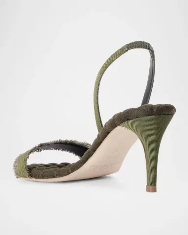 Aera Claudia Frayed Vegan Grosgrain Slingback Sandals | Thumbnail 2