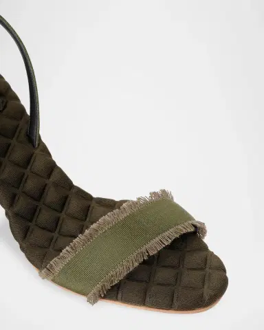 Aera Claudia Frayed Vegan Grosgrain Slingback Sandals | Thumbnail 3