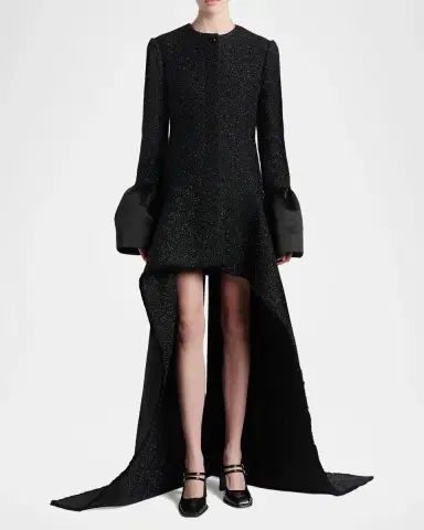 Alexander McQueen Metallic Tweed Single-Breasted Long Coat | Thumbnail 2 Alexander McQueen Metallic Tweed Single-Breasted Long Coat | Thumbnail 2