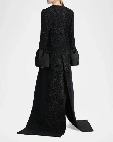 Alexander McQueen Metallic Tweed Single-Breasted Long Coat | Thumbnail 3 Alexander McQueen Metallic Tweed Single-Breasted Long Coat | Thumbnail 3