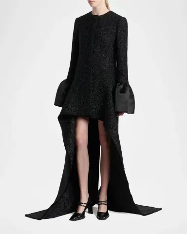 Alexander McQueen Metallic Tweed Single-Breasted Long Coat | Thumbnail 4 Alexander McQueen Metallic Tweed Single-Breasted Long Coat | Thumbnail 4