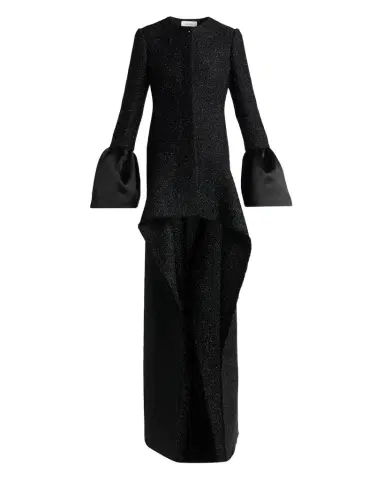 Alexander McQueen Metallic Tweed Single-Breasted Long Coat | Thumbnail 1 Alexander McQueen Metallic Tweed Single-Breasted Long Coat | Thumbnail 1