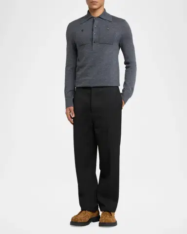 Bottega Veneta Men's Haddock Suede Moc-Toe Derby Shoes | Thumbnail 3 Bottega Veneta Men's Haddock Suede Moc-Toe Derby Shoes | Thumbnail 3