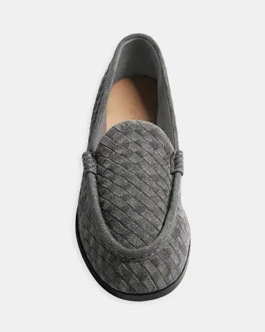 Bottega Veneta Men's Silenzio Intrecciato Suede Moc-Toe Loafers | Thumbnail 4 Bottega Veneta Men's Silenzio Intrecciato Suede Moc-Toe Loafers | Thumbnail 4