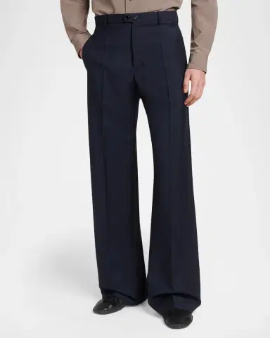 Jil Sander Men's Wool Blend Wide-Leg Trousers | Thumbnail 4