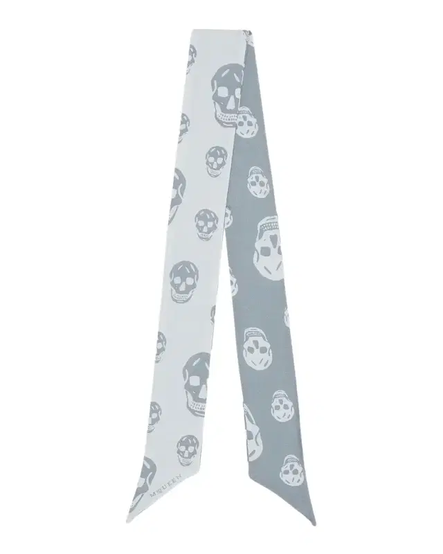 Alexander McQueen Silk Twill Ribbon Skull Scarf