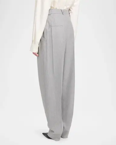 Bottega Veneta Pleated Wool Barrel-Leg Trousers | Thumbnail 2 Bottega Veneta Pleated Wool Barrel-Leg Trousers | Thumbnail 2