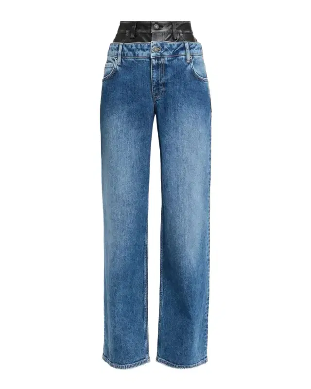 Kove Double-Waist Wide-Leg Jeans