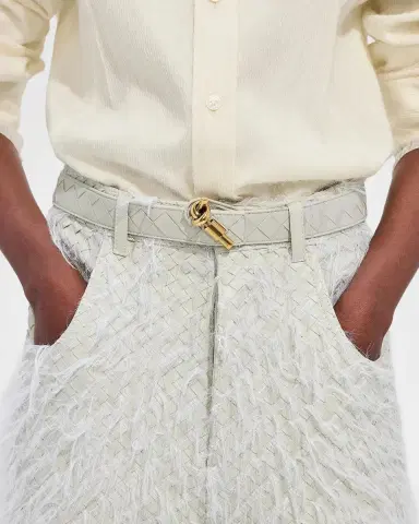 Bottega Veneta Knot-Buckle Intrecciato Leather Belt | Thumbnail 2 Bottega Veneta Knot-Buckle Intrecciato Leather Belt | Thumbnail 2