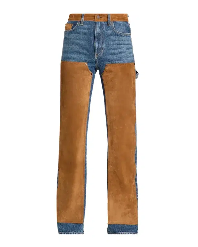 Dylan High-Rise Suede-Panel Jeans Dylan High-Rise Suede-Panel Jeans