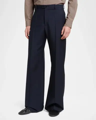 Jil Sander Men's Wool Blend Wide-Leg Trousers | Thumbnail 4