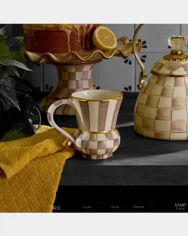 MacKenzie-Childs Mocha Check Ceramic Mug | Thumbnail 4