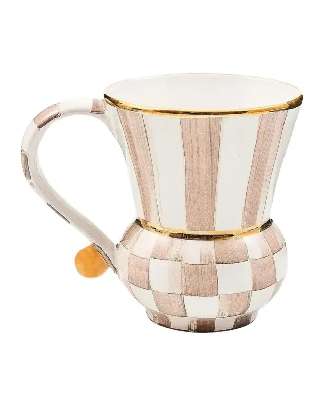 MacKenzie-Childs Mocha Check Ceramic Mug