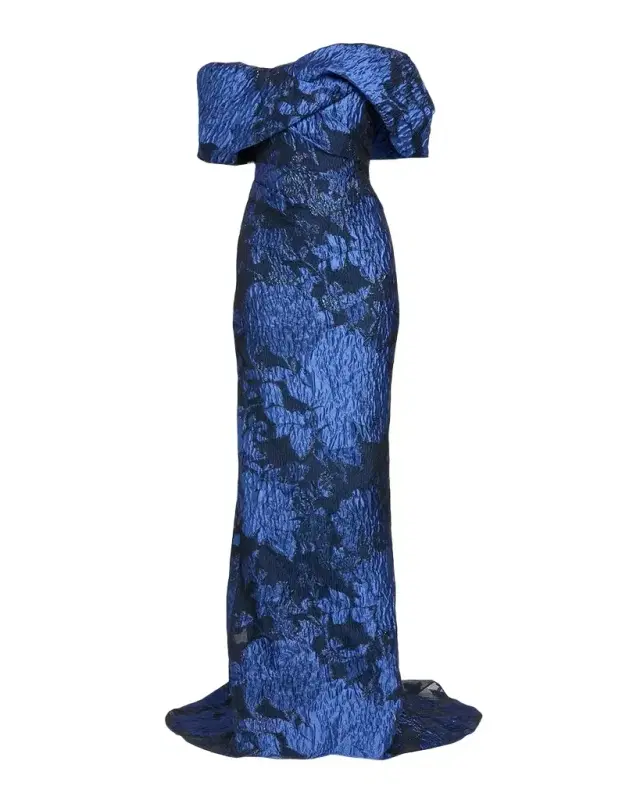Fil Coupe Off-The-Shoulder Fishtail Train Gown