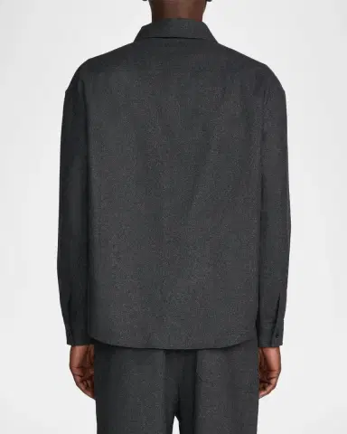 Frame Men's Wool-Blend Half-Zip Overshirt | Thumbnail 3