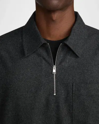 Frame Men's Wool-Blend Half-Zip Overshirt | Thumbnail 5