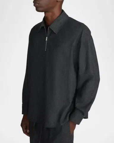 Frame Men's Wool-Blend Half-Zip Overshirt | Thumbnail 6