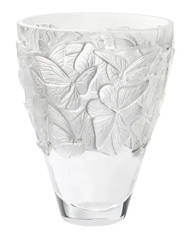Lalique Papillons Large Clear Crystal Vase | Thumbnail 3 Lalique Papillons Large Clear Crystal Vase | Thumbnail 3