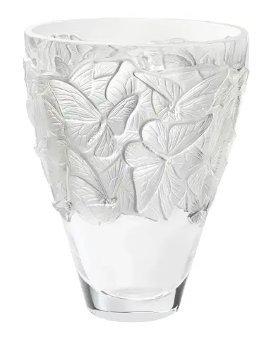 Lalique Papillons Large Clear Crystal Vase | Thumbnail 1 Lalique Papillons Large Clear Crystal Vase | Thumbnail 1