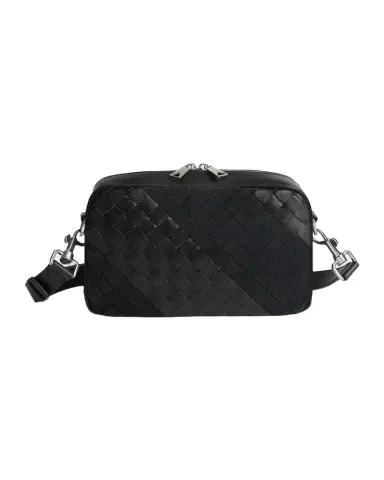 Bottega Veneta Men's Small Intrecciato Suede and Leather Camera Bag | Thumbnail 1 Bottega Veneta Men's Small Intrecciato Suede and Leather Camera Bag | Thumbnail 1