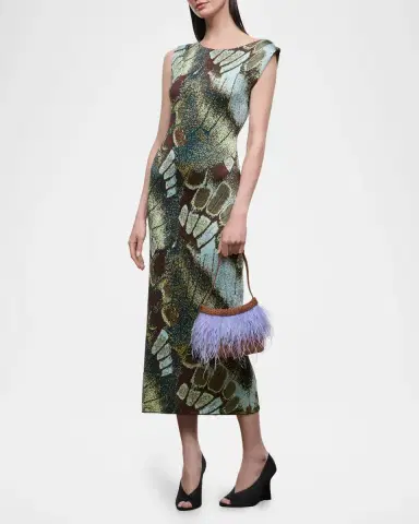 Staud Veronica Abstract Midi Dress | Thumbnail 2 Staud Veronica Abstract Midi Dress | Thumbnail 2
