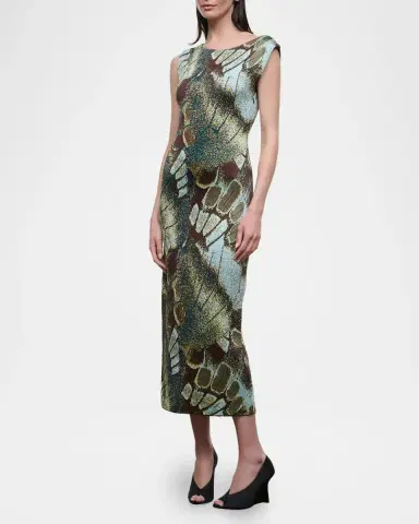 Staud Veronica Abstract Midi Dress | Thumbnail 4 Staud Veronica Abstract Midi Dress | Thumbnail 4