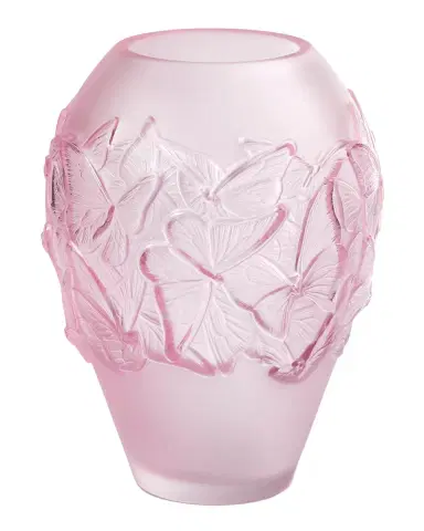 Lalique Papillons Medium Pink Crystal Vase | Thumbnail 3 Lalique Papillons Medium Pink Crystal Vase | Thumbnail 3