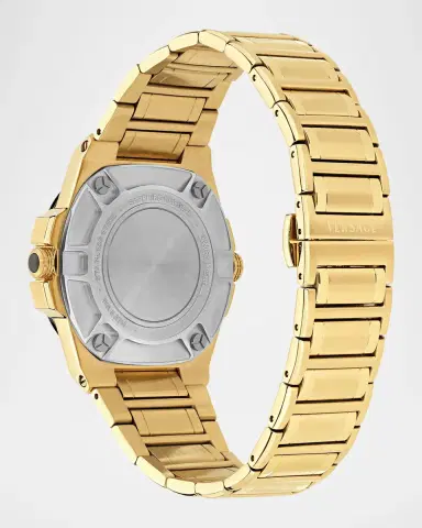Versace Men's Greca Reaction GMT Gold-Tone IP Bracelet Watch, 44mm | Thumbnail 3