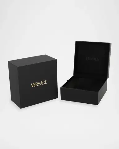 Versace Men's Greca Reaction GMT Gold-Tone IP Bracelet Watch, 44mm | Thumbnail 5