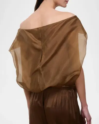 Staud Larissa Sheer Off-Shoulder Top | Thumbnail 3 Staud Larissa Sheer Off-Shoulder Top | Thumbnail 3