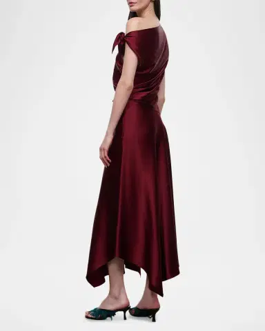 Staud Portia Asymmetric Handkerchief Midi Dress | Thumbnail 3 Staud Portia Asymmetric Handkerchief Midi Dress | Thumbnail 3