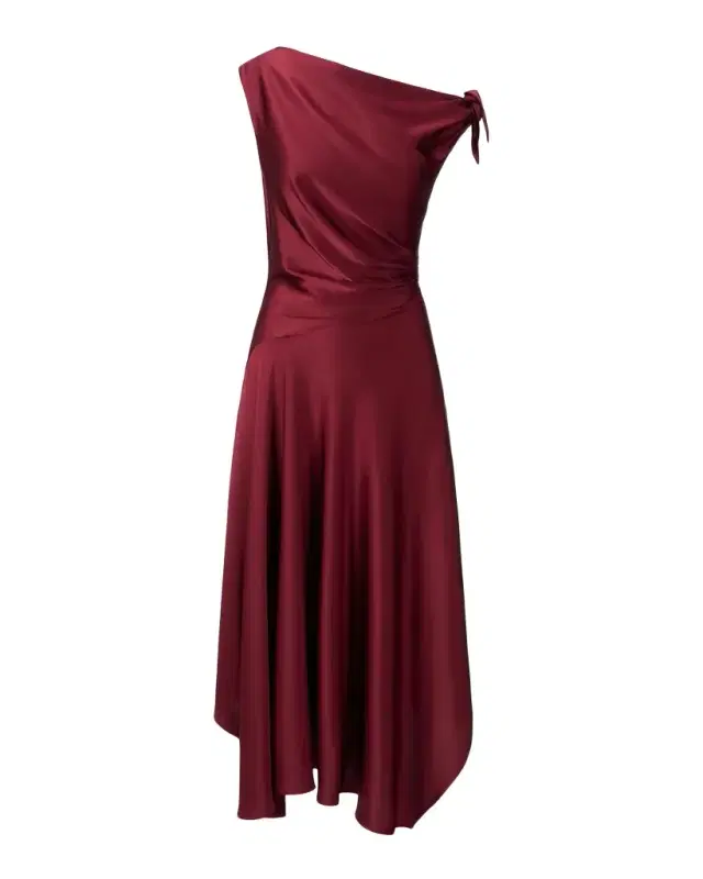 Staud Portia Asymmetric Handkerchief Midi Dress