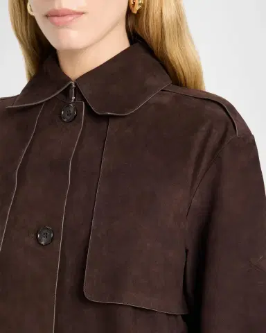 Theory Suede Cropped Trench Coat | Thumbnail 5 Theory Suede Cropped Trench Coat | Thumbnail 5