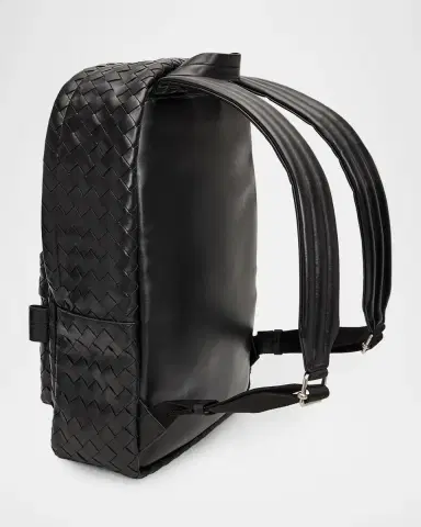 Bottega Veneta Men's Medium Intrecciato Leather Backpack | Thumbnail 3 Bottega Veneta Men's Medium Intrecciato Leather Backpack | Thumbnail 3